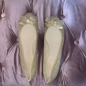 Kate spade gold sparkly flats
